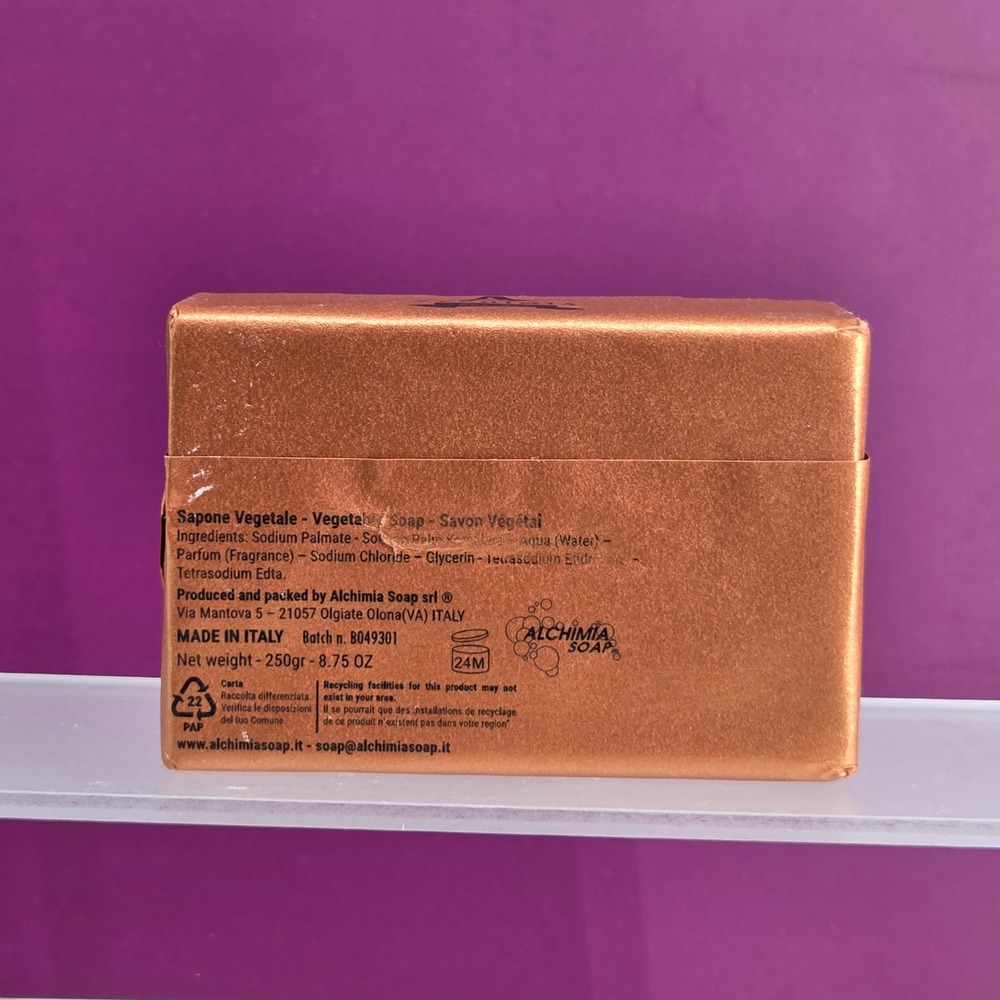 Alchimia Vegetable Bar Soap Men 8 75oz Made In Italy Luxury Grooming Sandalwood - Picture 2 of 5